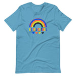 be the change, rainbow, unisex tshirt, blue