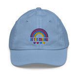 be the change, rainbow, kids hat, light blue