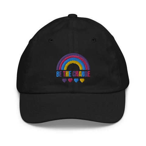 be the change, rainbow, kids hat, black