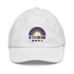 be the change, rainbow, kids hat, white