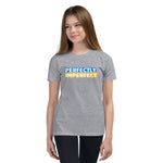 Perfectly Imperfect Blue and Yellow, Youth Short Sleeve T-Shirt