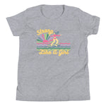 Strong like a girl, surfer girl, heather grey