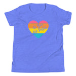 Be You Not Perfect, Retro Heart, Youth T-shirt, heather blue