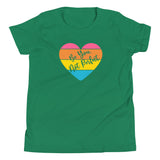 Be You Not Perfect, Retro Heart, Youth T-shirt, green