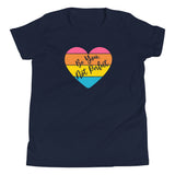 Be You Not Perfect, Retro Heart, Youth T-shirt, navy