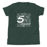 Fifth Grade, Doodle, Back To School, Shirt, Heather Green